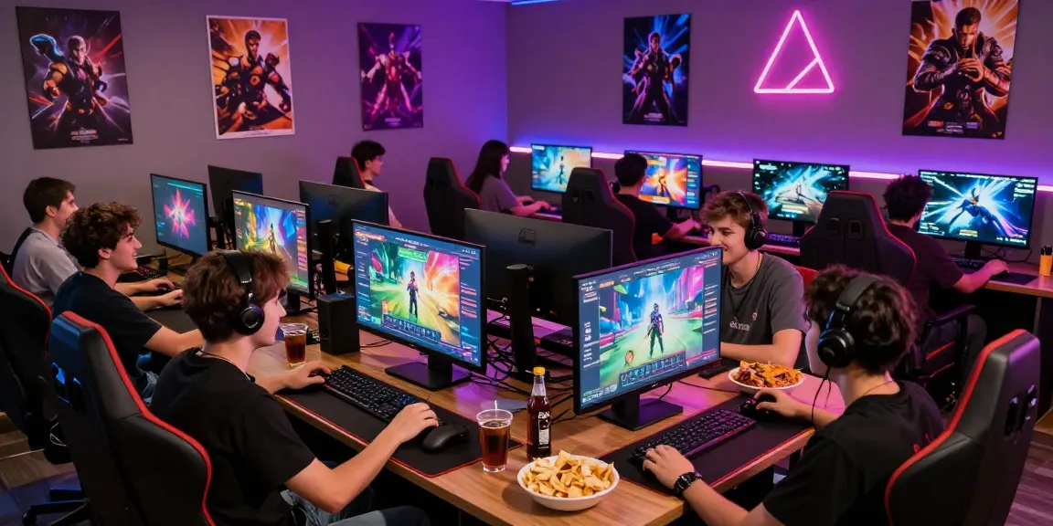 Enjoy exciting online porn games in a vibrant gaming lounge with friends.
