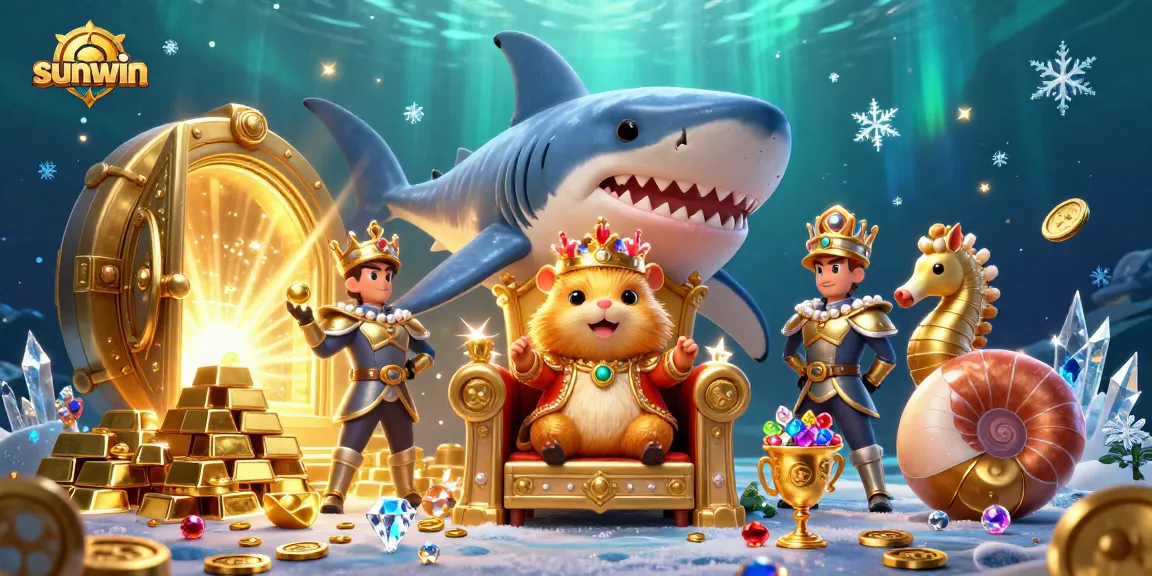 Experience thrilling gaming at sunwin with the hamster king in a treasure-filled casino.